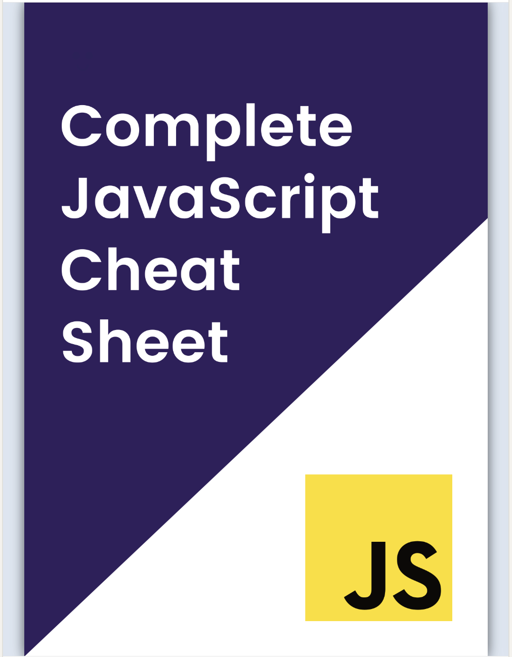 Complete JavaScript Cheat Sheet (57 Pages) - Technical Aliens