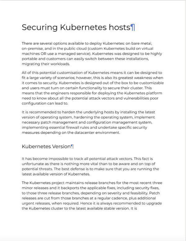 Kubernetes Security Cheat Sheet (40 Pages) - Technical Aliens