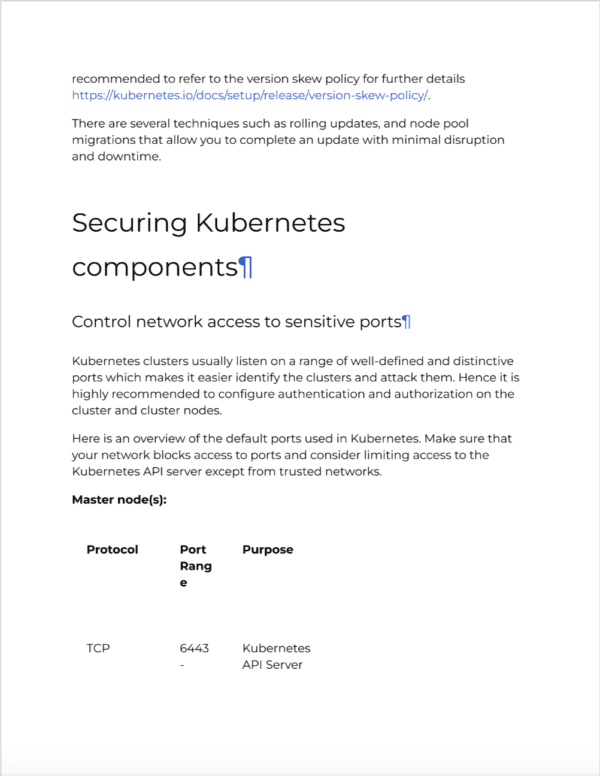 Kubernetes Security Cheat Sheet (40 Pages) - Technical Aliens